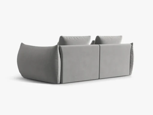 SOFA MODUŁOWA Bloom 3-osobowa o designerskim stylu, zaoblone kształty, przeszycia na siedzisku, szara tapicerka, ekskluzywna