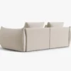 SOFA MODUŁOWA Bloom 3-osobowa o designerskim stylu, zaoblone kształty, przeszycia na siedzisku, tapicerka ecru, ekskluzywna