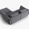 SOFA MODUŁOWA Narożna Bloom o zaoblonych kształtach, ciemnoszara tapicerka, designerski styl - 232 cm, ekskluzywna