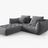 SOFA MODUŁOWA Narożna Bloom o zaoblonych kształtach, ciemnoszara tapicerka, designerski styl - 232 cm, piękna