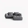 SOFA MODUŁOWA Narożna Bloom o zaoblonych kształtach, ciemnoszara tapicerka, designerski styl - 232 cm