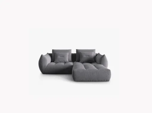 SOFA MODUŁOWA Narożna Bloom o zaoblonych kształtach, ciemnoszara tapicerka, designerski styl - 232 cm