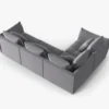 SOFA MODUŁOWA Narożna Bloom o zaoblonych kształtach, ciemnoszara tapicerka, designerski styl - 316 cm, ekskluzywna