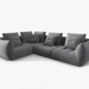 SOFA MODUŁOWA Narożna Bloom o zaoblonych kształtach, ciemnoszara tapicerka, designerski styl - 316 cm, piękna