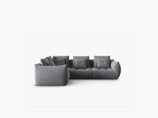 SOFA MODUŁOWA Narożna Bloom o zaoblonych kształtach, ciemnoszara tapicerka, designerski styl - 316 cm