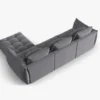 SOFA MODUŁOWA Narożna Bloom o zaoblonych kształtach, ciemnoszara tapicerka, designerski styl - 332 cm, ekskluzywna