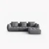 SOFA MODUŁOWA Narożna Bloom o zaoblonych kształtach, ciemnoszara tapicerka, designerski styl - 332 cm