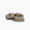 SOFA MODUŁOWA Narożna Bloom o zaoblonych kształtach, jasnobrązowa tapicerka, designerski styl - 232 cm