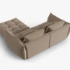 SOFA MODUŁOWA Narożna Bloom o zaoblonych kształtach, jasnobrązowa tapicerka, designerski styl - 232 cm, wyjątkowa