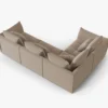 SOFA MODUŁOWA Narożna Bloom o zaoblonych kształtach, jasnobrązowa tapicerka, designerski styl - 316 cm, ekskluzywna