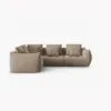 SOFA MODUŁOWA Narożna Bloom o zaoblonych kształtach, jasnobrązowa tapicerka, designerski styl - 316 cm