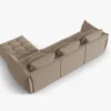 SOFA MODUŁOWA Narożna Bloom o zaoblonych kształtach, jasnobrązowa tapicerka, designerski styl - 332 cm, ekskluzywna