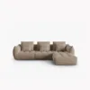 SOFA MODUŁOWA Narożna Bloom o zaoblonych kształtach, jasnobrązowa tapicerka, designerski styl - 332 cm