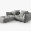 SOFA MODUŁOWA Narożna Bloom o zaoblonych kształtach, szara tapicerka, designerski styl - 232 cm, piękna