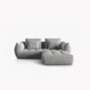 SOFA MODUŁOWA Narożna Bloom o zaoblonych kształtach, szara tapicerka, designerski styl - 232 cm