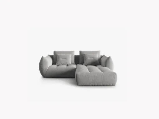 SOFA MODUŁOWA Narożna Bloom o zaoblonych kształtach, szara tapicerka, designerski styl - 232 cm