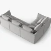 SOFA MODUŁOWA Narożna Bloom o zaoblonych kształtach, szara tapicerka, designerski styl - 316 cm, ekskluzywna