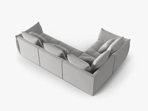SOFA MODUŁOWA Narożna Bloom o zaoblonych kształtach, szara tapicerka, designerski styl - 316 cm, ekskluzywna