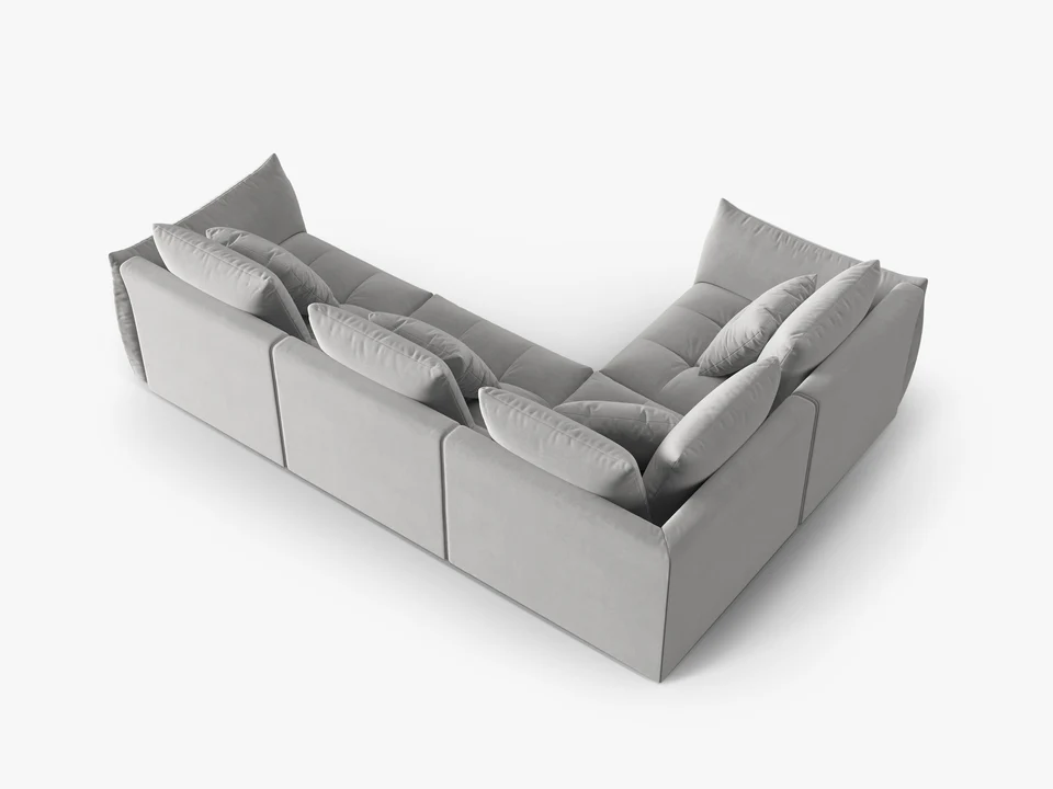 SOFA MODUŁOWA Narożna Bloom o zaoblonych kształtach, szara tapicerka, designerski styl - 316 cm, ekskluzywna SOFA MODUŁOWA Narożna Bloom o zaoblonych kształtach, szara tapicerka, designerski styl - 316 cm, ekskluzywna