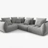 SOFA MODUŁOWA Narożna Bloom o zaoblonych kształtach, szara tapicerka, designerski styl - 316 cm, piękna