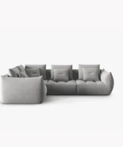 SOFA MODUŁOWA Narożna Bloom o zaoblonych kształtach, szara tapicerka, designerski styl - 316 cm