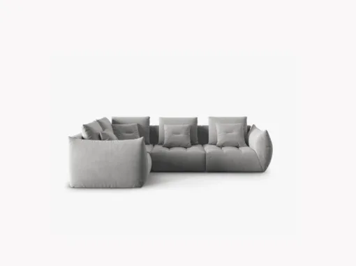 SOFA MODUŁOWA Narożna Bloom o zaoblonych kształtach, szara tapicerka, designerski styl - 316 cm