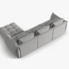 SOFA MODUŁOWA Narożna Bloom o zaoblonych kształtach, szara tapicerka, designerski styl - 332 cm, ekskluzywna
