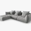 SOFA MODUŁOWA Narożna Bloom o zaoblonych kształtach, szara tapicerka, designerski styl - 332 cm, piękna