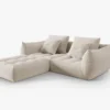 SOFA MODUŁOWA Narożna Bloom o zaoblonych kształtach, tapicerka ecru, designerski styl - 232 cm, piękna