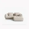 SOFA MODUŁOWA Narożna Bloom o zaoblonych kształtach, tapicerka ecru, designerski styl - 232 cm