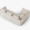 SOFA MODUŁOWA Narożna Bloom o zaoblonych kształtach, tapicerka ecru, designerski styl - 316 cm, ekskluzywna