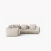 SOFA MODUŁOWA Narożna Bloom o zaoblonych kształtach, tapicerka ecru, designerski styl - 316 cm