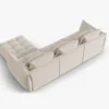SOFA MODUŁOWA Narożna Bloom o zaoblonych kształtach, tapicerka ecru, designerski styl - 332 cm, ekskluzywna