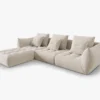 SOFA MODUŁOWA Narożna Bloom o zaoblonych kształtach, tapicerka ecru, designerski styl - 332 cm, piękna