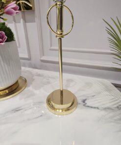 STOJAK NA RĘCZNIK PAPIEROWY złoty, z kryształową kulą, styl glamour