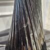 LAMPA STOŁOWA czarna, szklana podstawa, czarny abażur, nowoczesna - OUTLET
