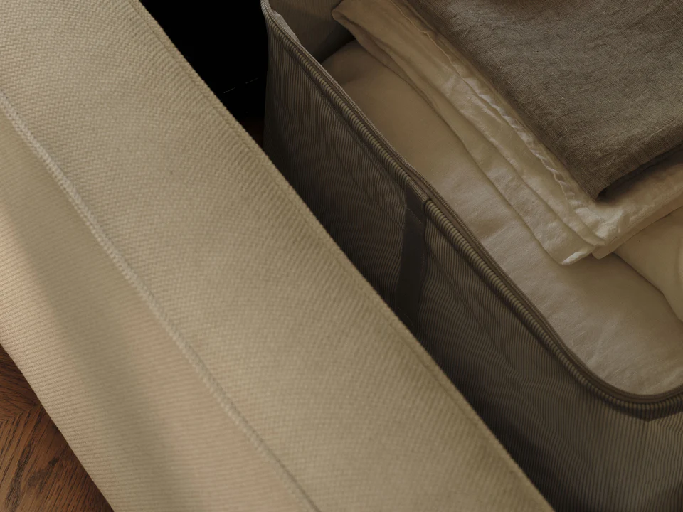 ŁÓŻKO Jodie tapicerowane z miękkim wezgłowiem, jasnobeżowe, pojemnik na pościel, nowoczesny styl, premium ŁÓŻKO Jodie tapicerowane z miękkim wezgłowiem, jasnobeżowe, pojemnik na pościel, nowoczesny styl, premium