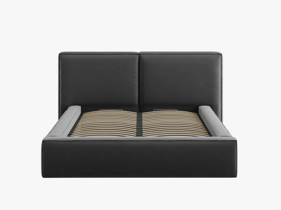 ŁÓŻKO Jodie tapicerowane z miękkim wezgłowiem, szare, pojemnik na pościel, nowoczesny styl, piękne ŁÓŻKO Jodie tapicerowane z miękkim wezgłowiem, szare, pojemnik na pościel, nowoczesny styl, piękne