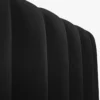 ŁÓŻKO Kelp tapicerowane, pionowe przeszycia, falista krawędź, czarna tkanina, designerski styl, wyjątkowe