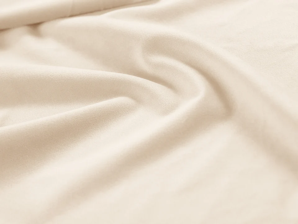 ŁÓŻKO Kelp tapicerowane, z podwójnym wezgłowiem, pionowe przeszycia, falista krawędź, jasnobeżowa tkanina, designerski styl, premium ŁÓŻKO Kelp tapicerowane, z podwójnym wezgłowiem, pionowe przeszycia, falista krawędź, jasnobeżowa tkanina, designerski styl, premium