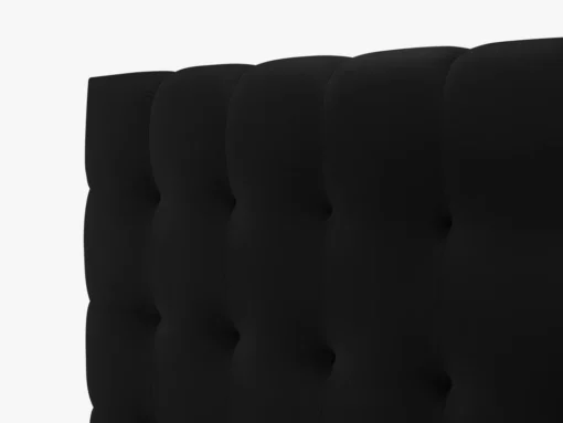 ŁÓŻKO Mamaia tapicerowane, designerskie przeszycia, czarna tkanina, designerski styl, najwyższa jakość