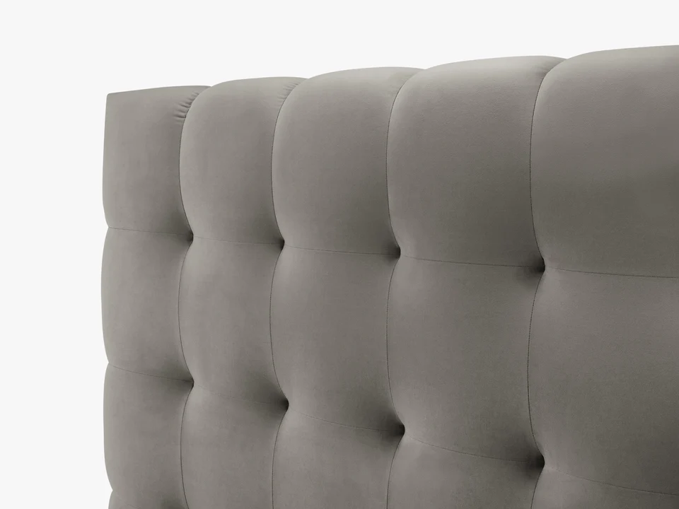 ŁÓŻKO Mamaia tapicerowane, designerskie przeszycia, jasnoszara tkanina, designerski styl, najwyższa jakość ŁÓŻKO Mamaia tapicerowane, designerskie przeszycia, jasnoszara tkanina, designerski styl, najwyższa jakość