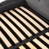 ŁÓŻKO Mamaia tapicerowane, designerskie przeszycia, szara tkanina, designerski styl, premium