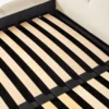 ŁÓŻKO Mamaia tapicerowane, z podwójnym wezgłowiem, nowoczesne przeszycia, falista krawędź, jasnobeżowa tkanina, designerski styl, najwyższa jakość