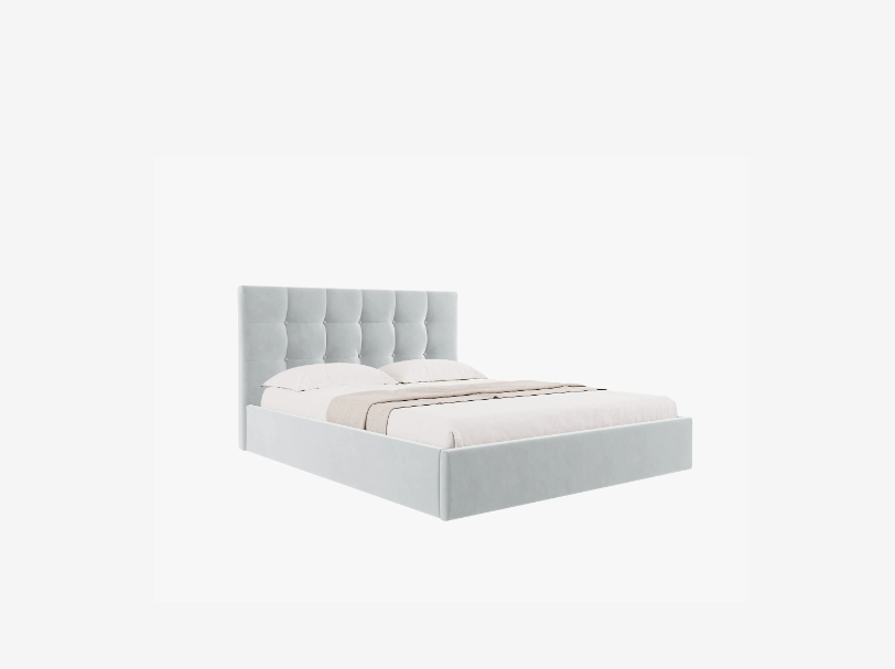 ŁÓŻKO Phaedra tapicerowane, pikowany zagłówek, proste kształty, jasnoszara tkanina, nowoczesny styl ŁÓŻKO Phaedra tapicerowane, pikowany zagłówek, proste kształty, jasnoszara tkanina, nowoczesny styl