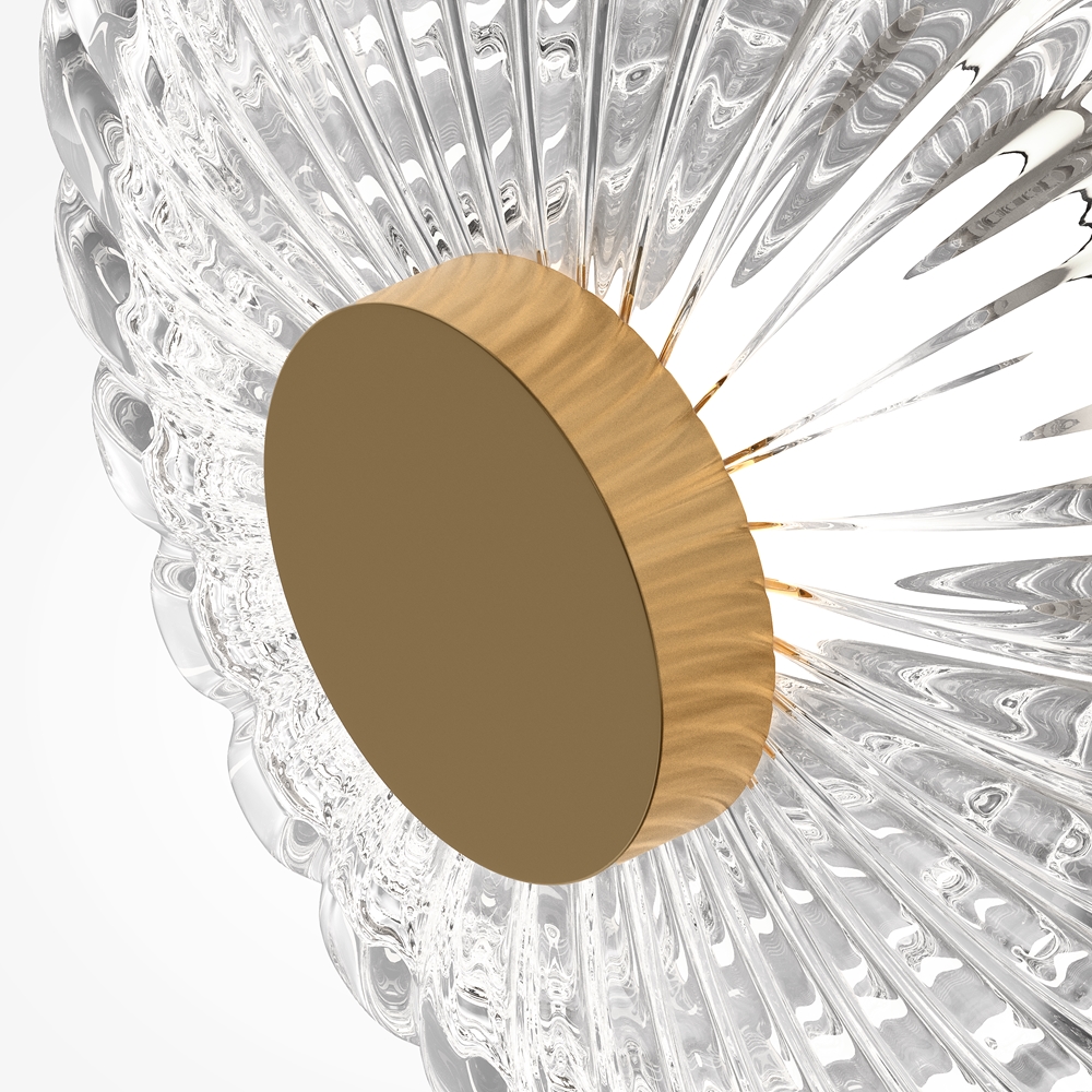 KINKIET Amulet okrągły, szklany abażur na złotej metalowej oprawie, LED-owe źródło światła, nowoczesny glamour 18 cm, piękny KINKIET Amulet okrągły, szklany abażur na złotej metalowej oprawie, LED-owe źródło światła, nowoczesny glamour 18 cm, piękny