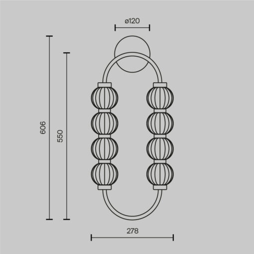 KINKIET Amulet owalna, złota, metalowa oprawa, szklane, ozdobne kule, nowoczesny glamour, wymiary