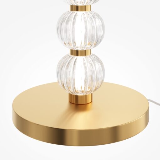 LAMPA PODŁOGOWA Amulet na złotej, metalowej podstawie, szklane kule, nowoczesny glamour, premium