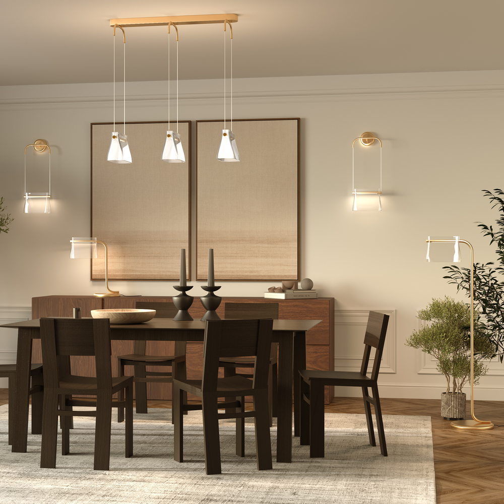 LAMPA PODŁOGOWA Cabaret mosiężna, metalowa podstawa, szklany, transparentny klosz o designerskim wyglądzie, do jadalni LAMPA PODŁOGOWA Cabaret mosiężna, metalowa podstawa, szklany, transparentny klosz o designerskim wyglądzie, do jadalni