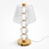 LAMPA STOŁOWA Amulet, złota podstawa ze szklanymi kulami, transparentny abażur, nowoczesny glamour, ekskluzywna
